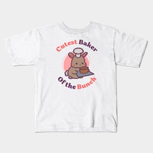 Cutest Baker of the Bunch Cartoon Bunny Kids T-Shirt